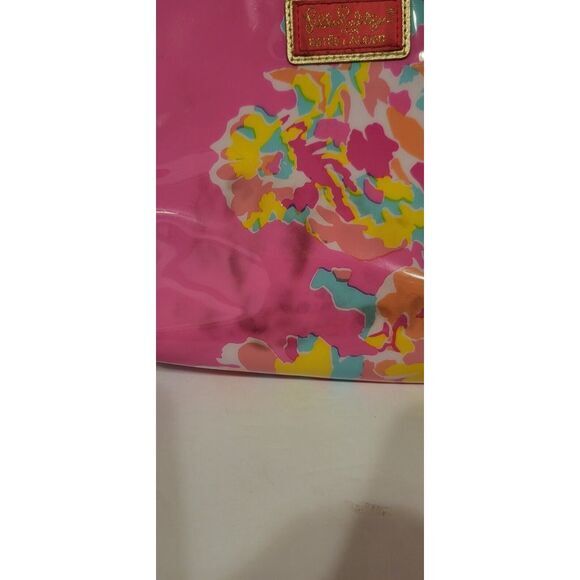 Lilly Pulitzer For Estee Lauder Floral Plastic Makeup Bag Pink Fabric Inside‎ - Picture 3 of 7